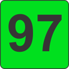 Number Ninety Seven (97) Fluorescent Circle or Square Labels